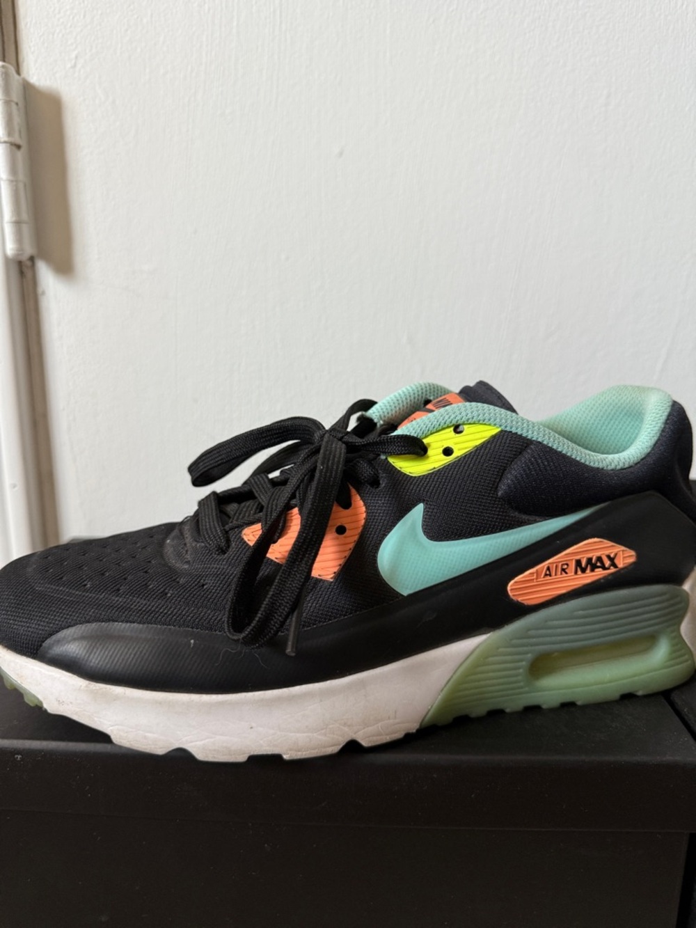 Nike Kids' Air Max Black Mint Orange Athletic Sneakers